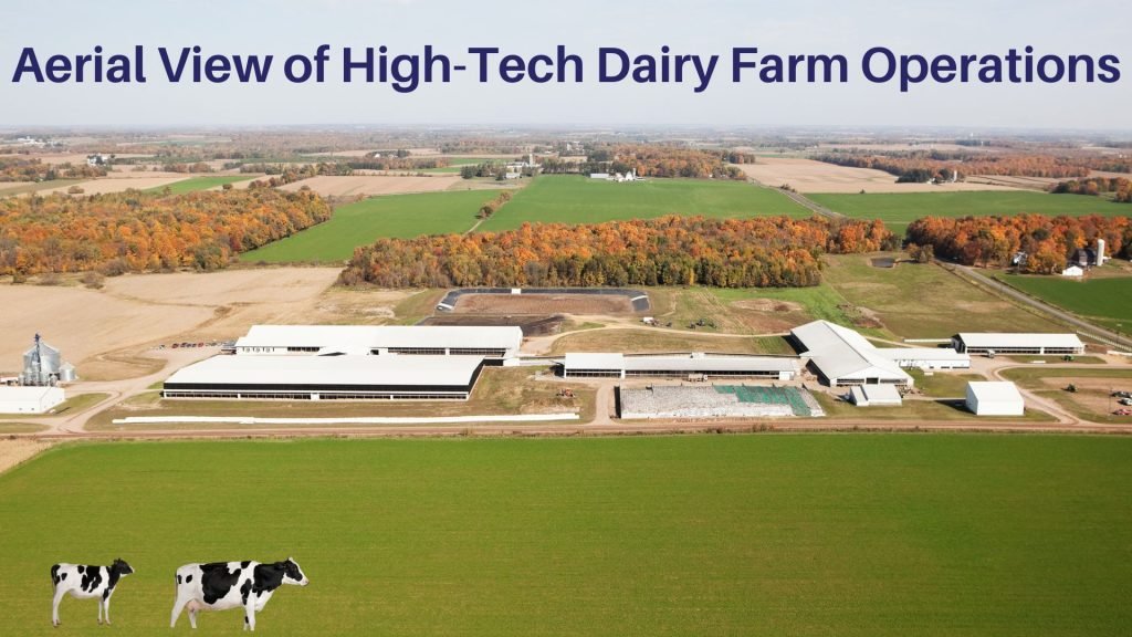Aerial View of High-Tech Dairy Farm Operations